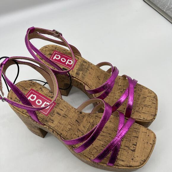 Pop Womens Admission Heeled Sandals Pink Fuschia Size 10M - Picture 4 of 10